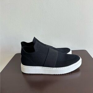 Eileen Fisher Platform Black Stretch Knit Style Slip On Sneakers Size 10